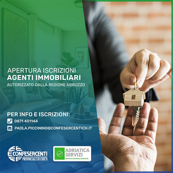 Apertura Iscrizioni Corso Agenti immobiliari – Febbraio 2024 – Chieti