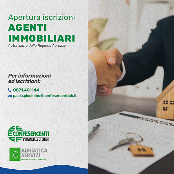 Apertura Iscrizioni Corso Agenti immobiliari – Giugno 2024 – Chieti