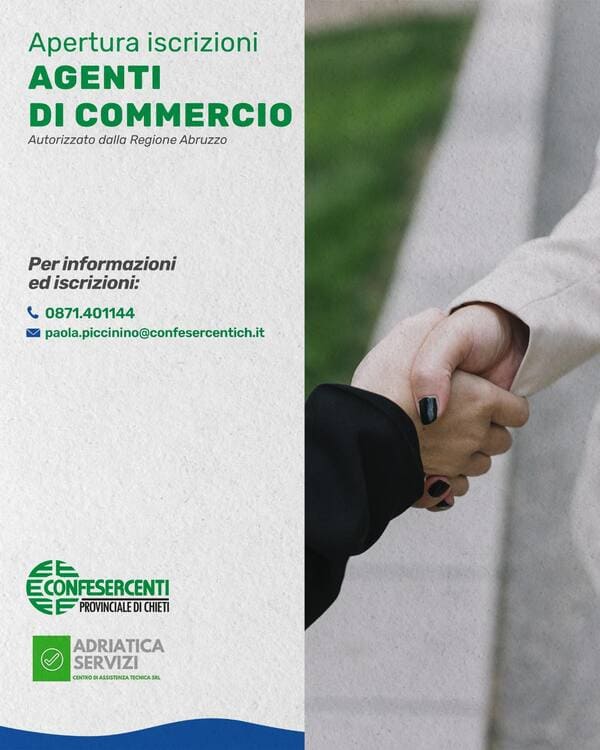Apertura Iscrizioni Corso Agente Commercio Ottobre 2025