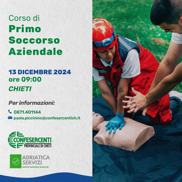 Corso Primo soccorso aziendale – 13 Dicembre 2024 – Chieti