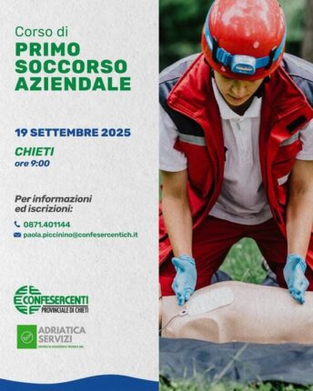 Corso Primo soccorso aziendale – 19 settembre 2025 – Chieti