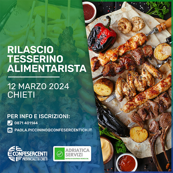 Rilascio Tesserino Alimentaristi – 12 Marzo 2024 – Chieti