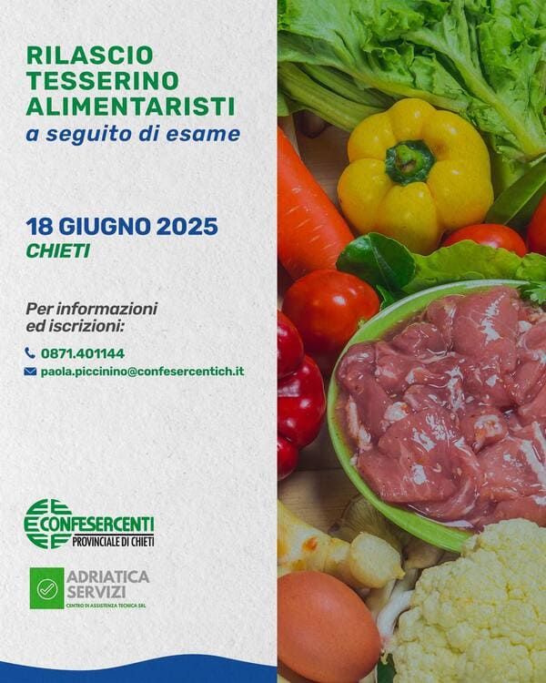 Rilascio Tesserino Alimentaristi 18 Giugno 2025 Chieti