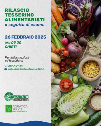 Rilascio Tesserino Alimentaristi – 26 Febbraio 2025 – Chieti