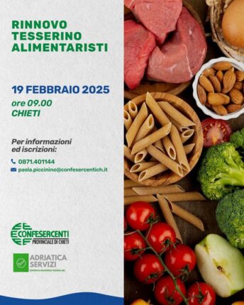 Rinnovo Tesserino Alimentaristi – 19 Febbraio 2025 – Chieti